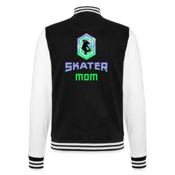 Skater Mom Mama Mutter Skatboard cool Geschenkidee - College-Sweatjacke - Schwarz/Weiß - Hinten - Marisol (170cm)