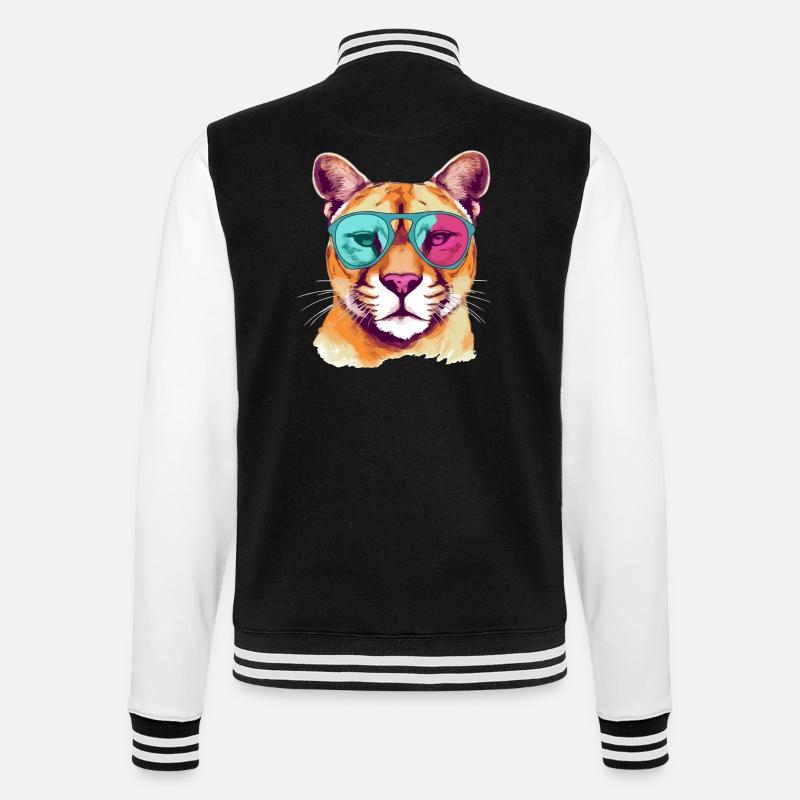 Gring le cougar - Veste Teddy - noir/blanc