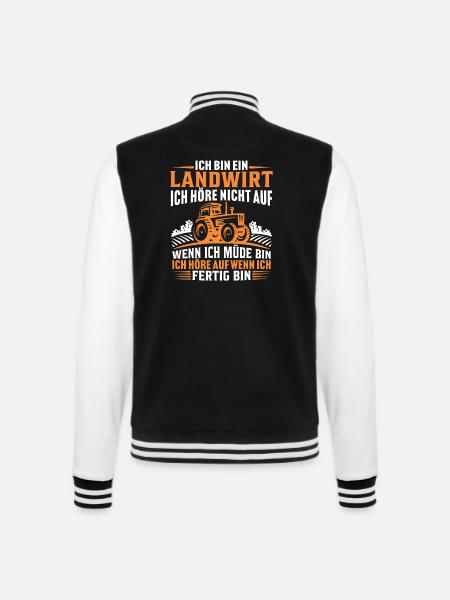 Ich bin ein Landwirt - College-Sweatjacke - Schwarz/Weiß
