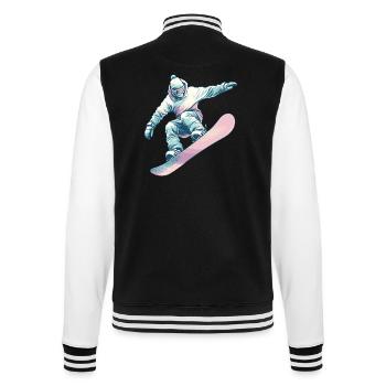Snowboarder mit Pastellfarben - College-Sweatjacke - Schwarz/Weiß - Hinten - Marisol (170cm)