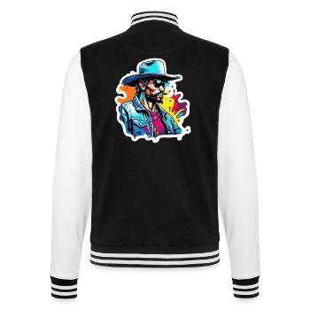 Cowboy / Far West / Désert / Lasso / Rodéo - Veste Teddy - noir/blanc - Dos - Marisol (170cm)