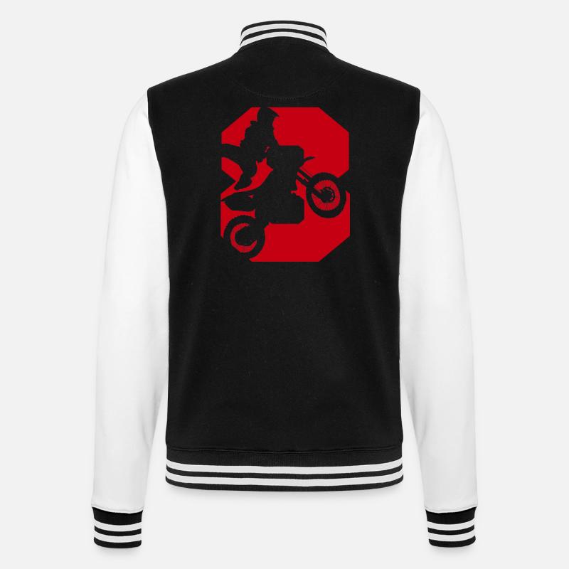 Moto 8 biker - College Sweat Jacket - black/white