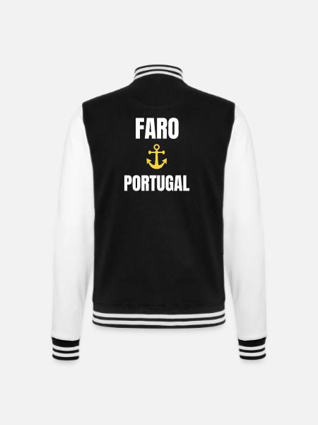 Portugisiescher Fischer aus Faro - College-Sweatjacke - Schwarz/Weiß