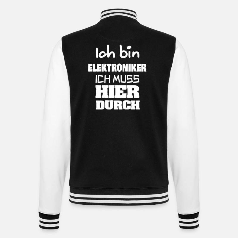 Beruf Elektroniker - College-Sweatjacke - Schwarz/Weiß