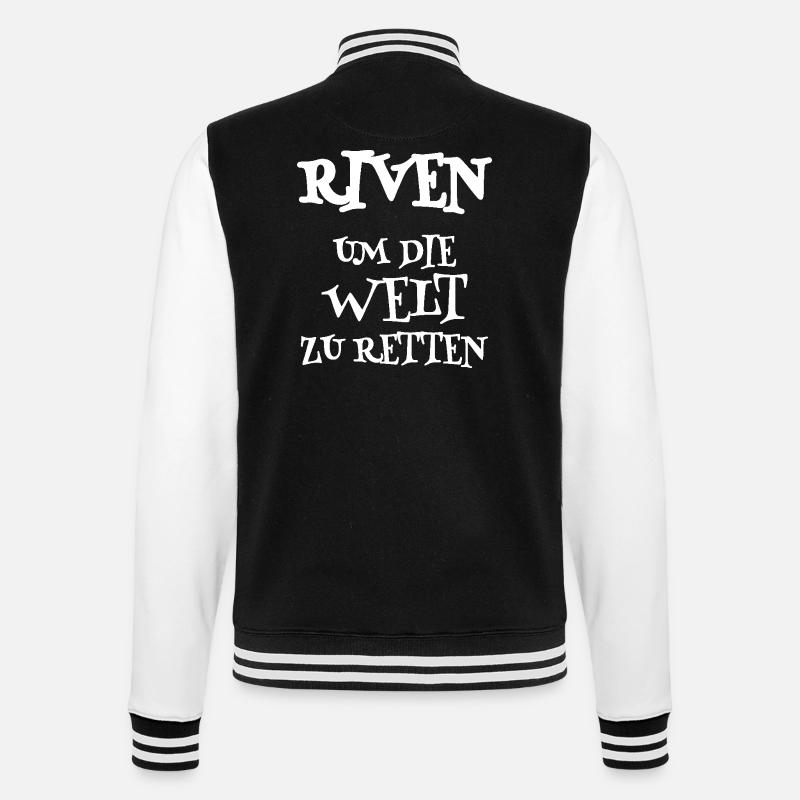 Riven as a saviour - College Sweat Jacket - black/white