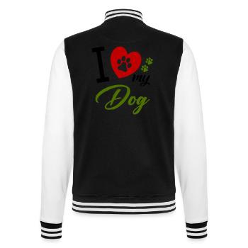 I love my dog 1 - College Sweat Jacket - black/white - Back - Marisol (170cm)