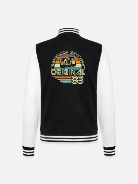 Original 1983 Vintage Jahrgang Geburtstag Retro - College-Sweatjacke - Schwarz/Weiß