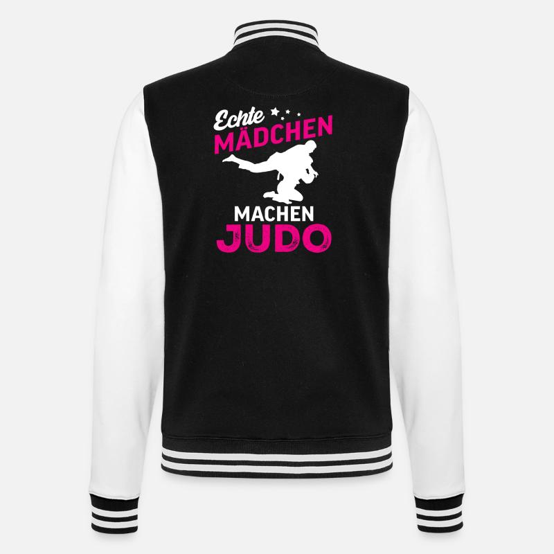 echte mädchen machen judo - College-Sweatjacke - Schwarz/Weiß