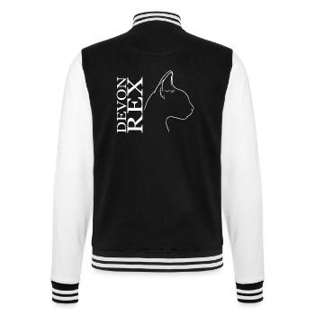 Devon Rex Profile Cat Cat Wilsigns - College Sweat Jacket - black/white - Back - Marisol (170cm)
