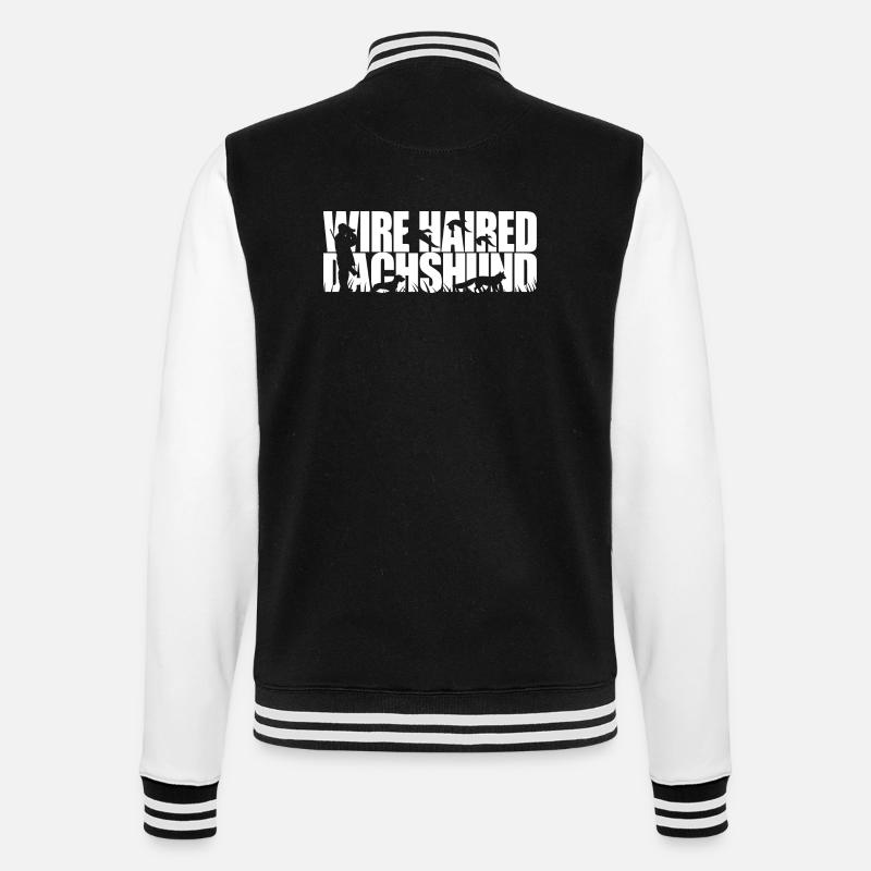 WIREHAIRED DACHSHUND Jagdhund Wilsigns Jäger - College-Sweatjacke - Schwarz/Weiß