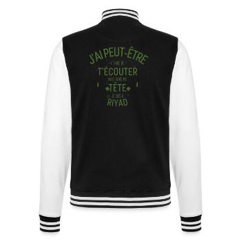 Dans ma Tête je suis à Riyad - Veste Teddy - noir/blanc - Dos - Marisol (170cm)