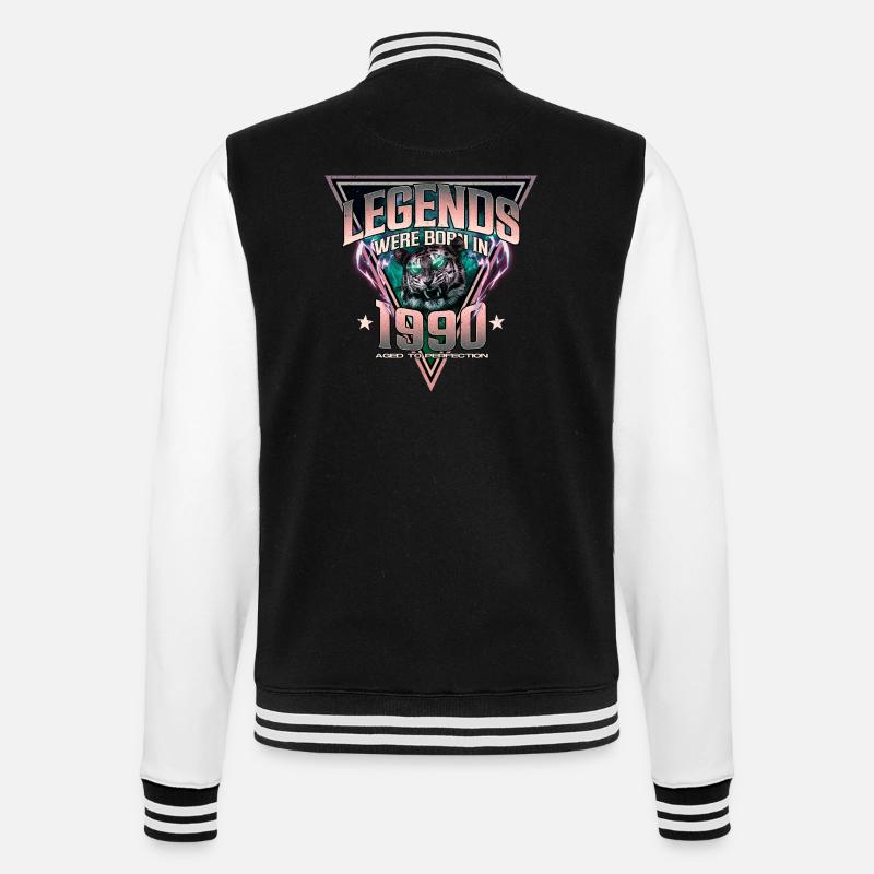 Legenden wurden 1990 geboren - College-Sweatjacke - Schwarz/Weiß