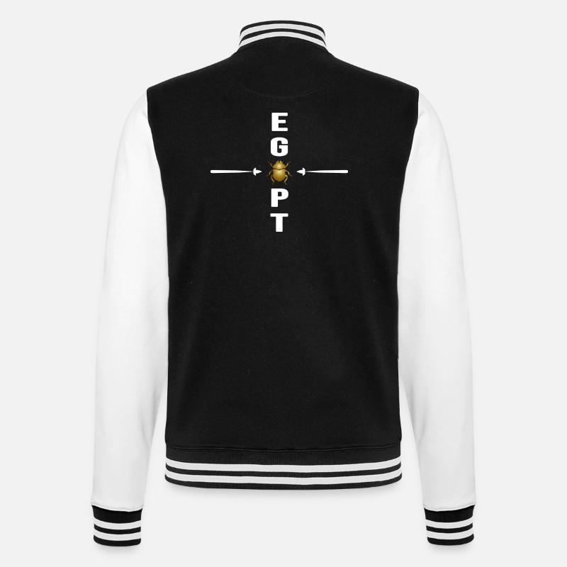 Egypt scarab hyroglyphs pyramid Egyptians - College Sweat Jacket - black/white