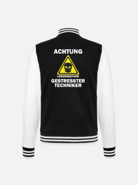 Techniker Lebensgefahr - Geschenk - College-Sweatjacke - Schwarz/Weiß