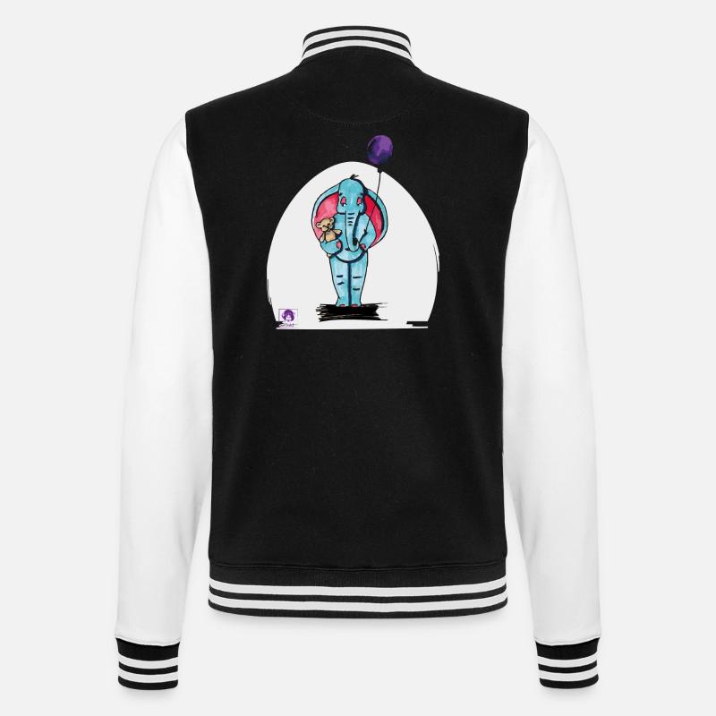 Elijah der Elefant - College-Sweatjacke - Schwarz/Weiß