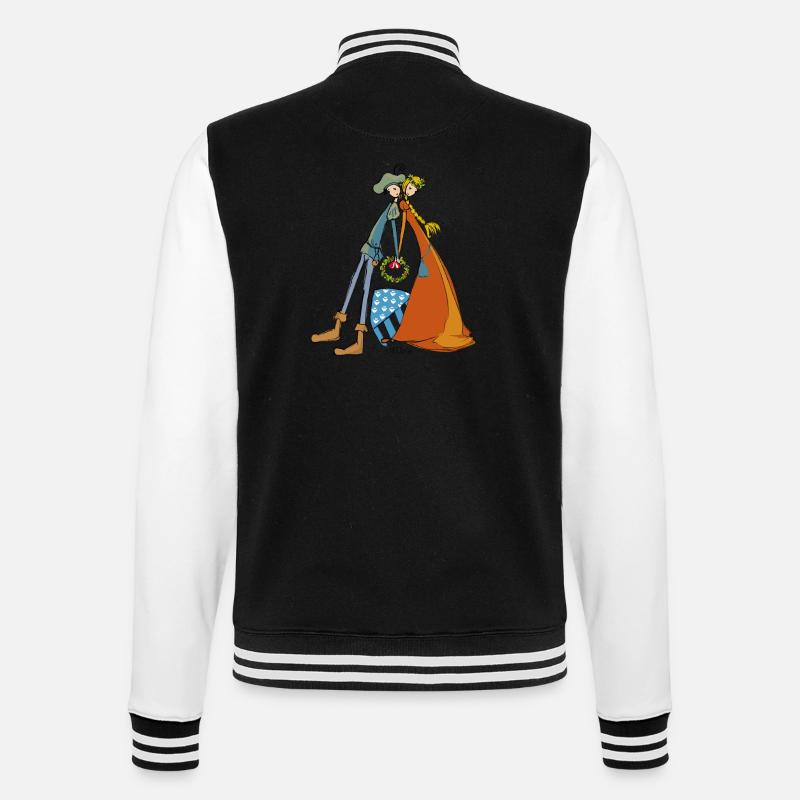 postkarte - College-Sweatjacke - Schwarz/Weiß