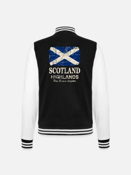 Scotland Flag - Vintage Look - College-Sweatjacke - Schwarz/Weiß