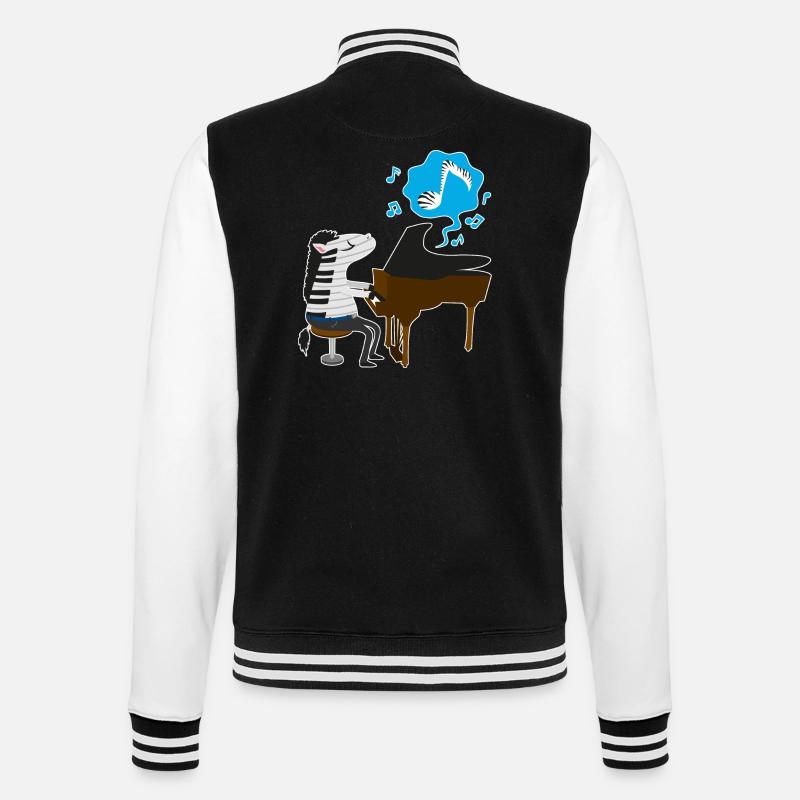 Ein Zebra spielt Klavier - College-Sweatjacke - Schwarz/Weiß