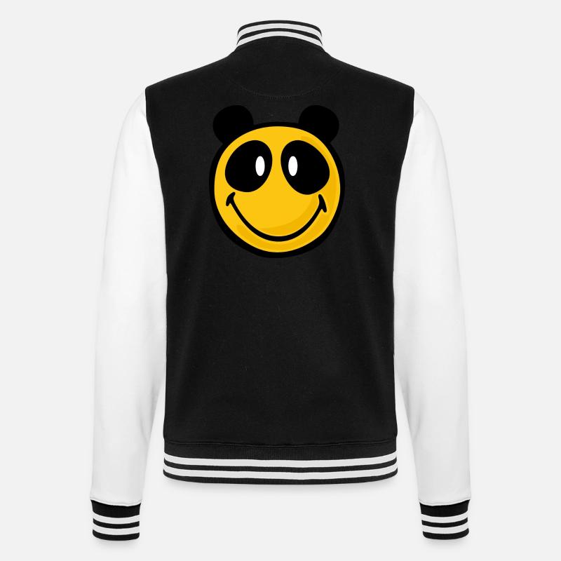 Smiley Panda - College Sweat Jacket - black/white