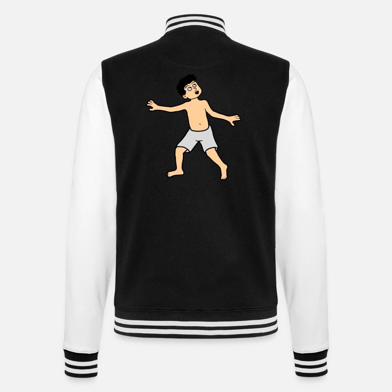 Junge hat angst - College-Sweatjacke - Schwarz/Weiß