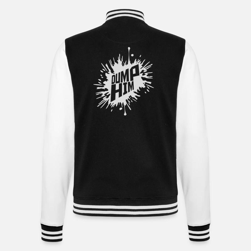 dump him Zitat Logo - College-Sweatjacke - Schwarz/Weiß