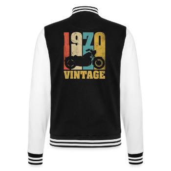 1970 Jahrgang Geburtstag Biker Motorrad Geschenk - College-Sweatjacke - Schwarz/Weiß - Hinten - Marisol (170cm)