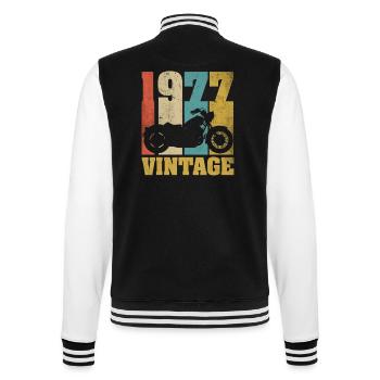 1977 Jahrgang Geburtstag Biker Motorrad Geschenk - College-Sweatjacke - Schwarz/Weiß - Hinten - Marisol (170cm)