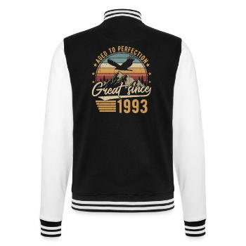 1993 Naissance vintage Anniversaire Rétro - Veste Teddy - noir/blanc - Dos - Marisol (170cm)