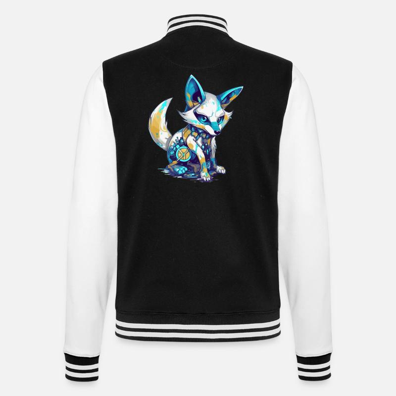 Ecko, der bionische Fuchs - College-Sweatjacke - Schwarz/Weiß
