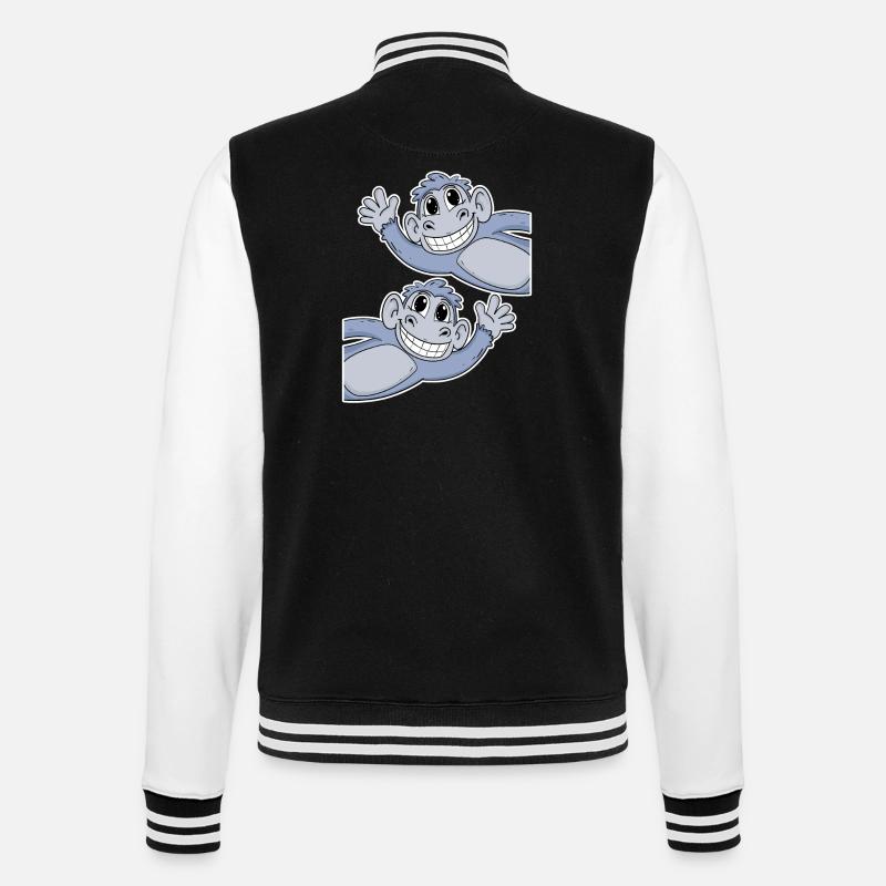 Singe Singe - Veste Teddy - noir/blanc