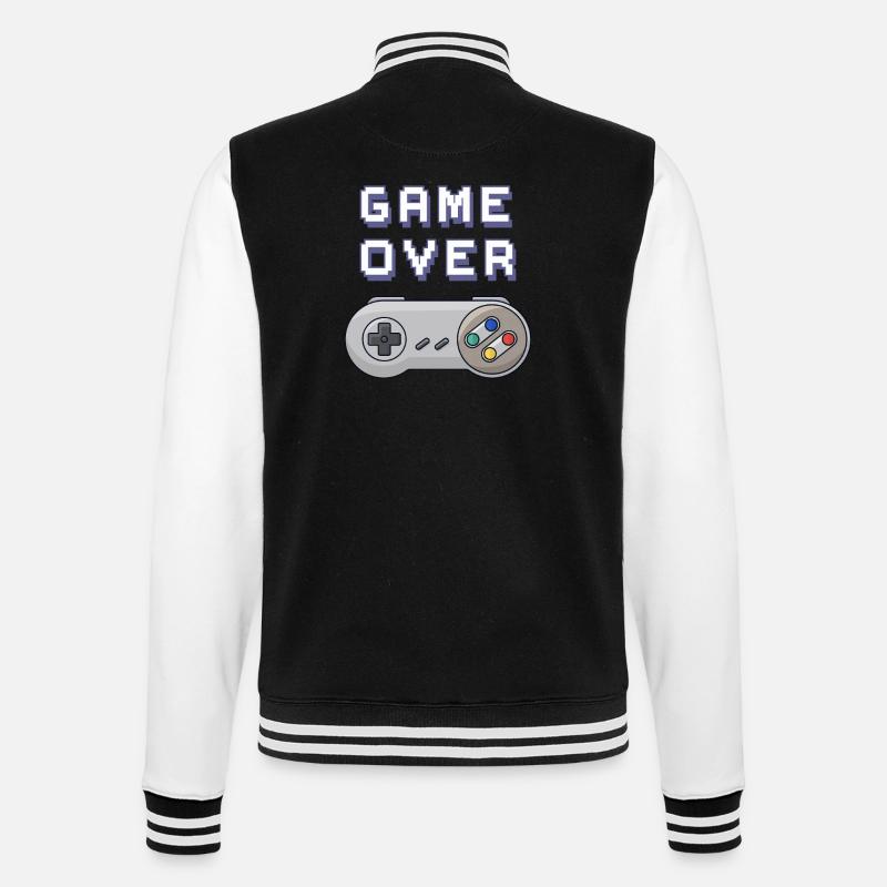Game Over retro gaming controller - College Sweat Jacket - black/white