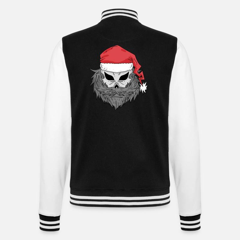 Crâne de Père Noël - Veste Teddy - noir/blanc