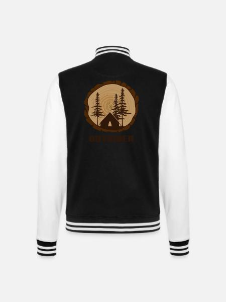 camping zelten "wildcamping" outdoor campingplatz - College-Sweatjacke - Schwarz/Weiß