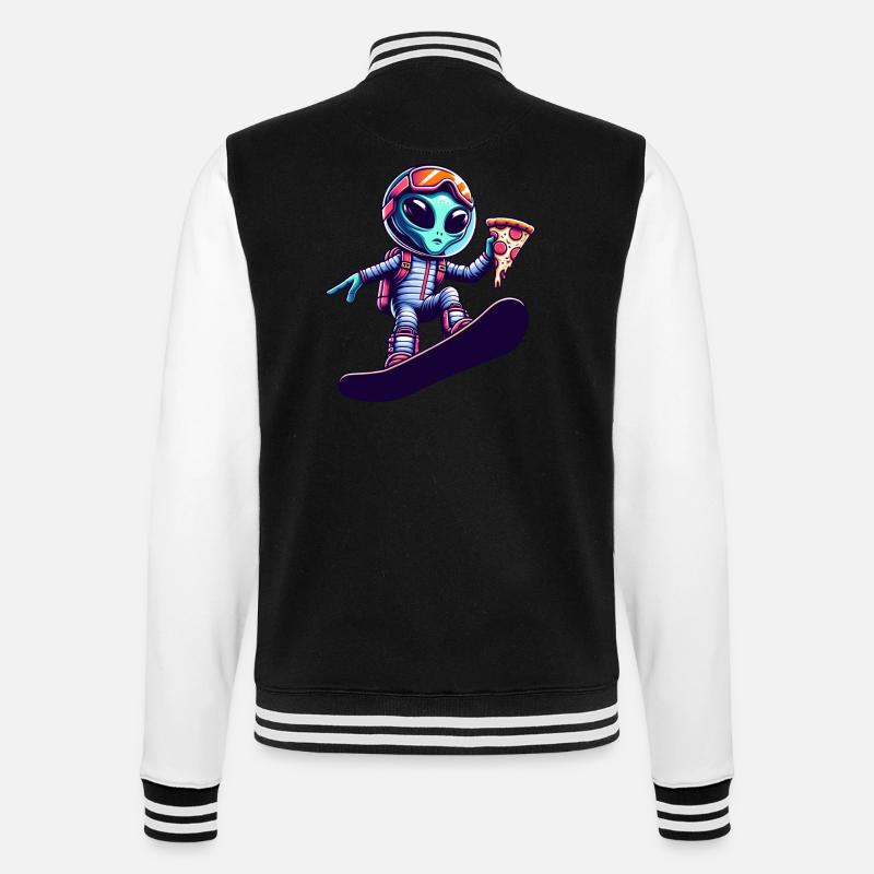 Alien Snowboard Pizza Fun - Veste Teddy - noir/blanc