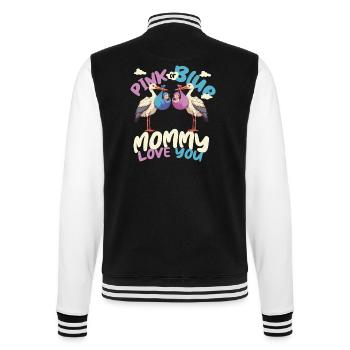 Rosa Storch - College-Sweatjacke - Schwarz/Weiß - Hinten - Marisol (170cm)
