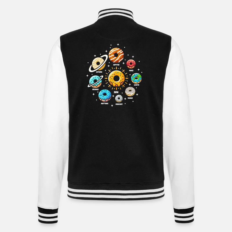 Fun and Delicious Donut Solar System - College Sweat Jacket - black/white