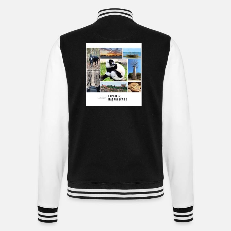 Erinnerungen an Madagaskar - College-Sweatjacke - Schwarz/Weiß