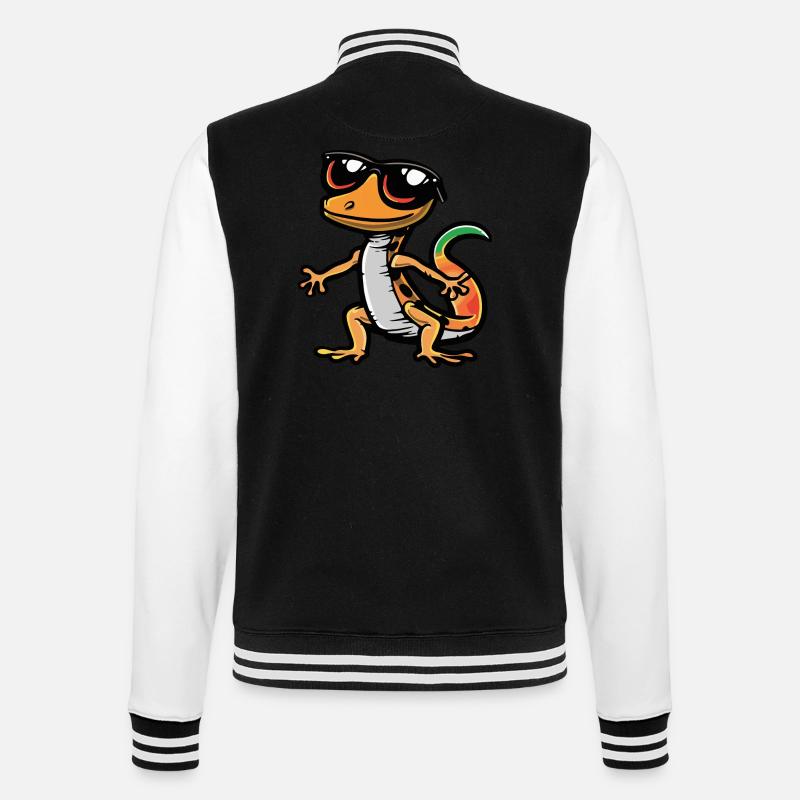 Lizard Comic Cool - College Sweat Jacket - black/white