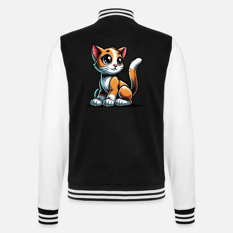 chat - Veste Teddy - noir/blanc