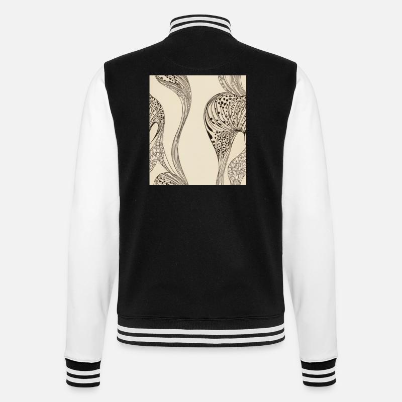 Abstract organic pattern - College Sweat Jacket - black/white