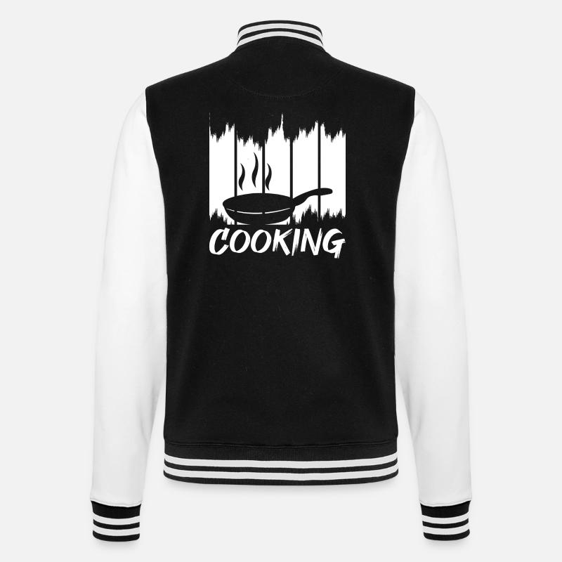 Lustiges Kochen - College-Sweatjacke - Schwarz/Weiß