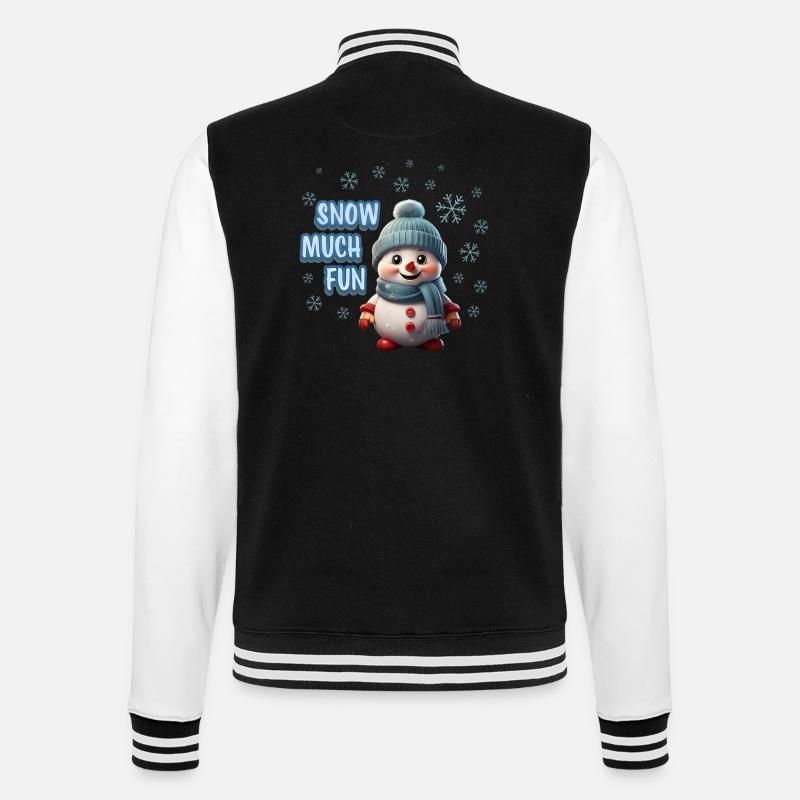 SNOW MUCH FUN - Cute Snowman - College Sweat Jacket - black/white