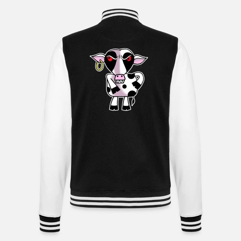 Wütende Kuh - College-Sweatjacke - Schwarz/Weiß