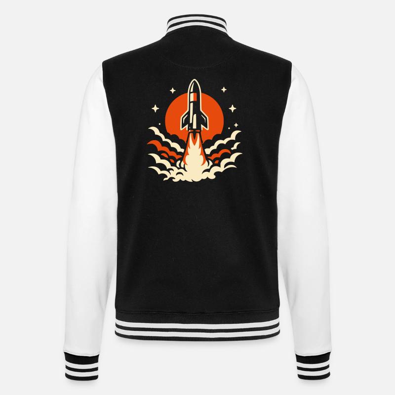 Fusée rétro - Veste Teddy - noir/blanc