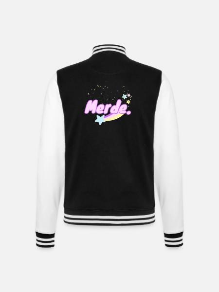 Damn. - College Sweat Jacket - black/white
