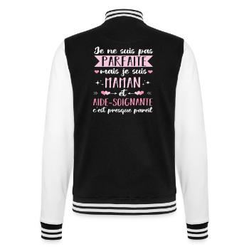 Maman et aide-soignante cadeau fête des mères - Veste Teddy - noir/blanc - Dos - Marisol (170cm)