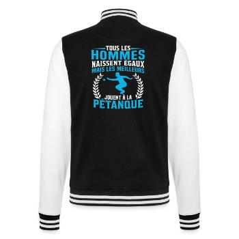 Les meilleurs jouent à la pétanque - Veste Teddy - noir/blanc - Dos - Marisol (170cm)