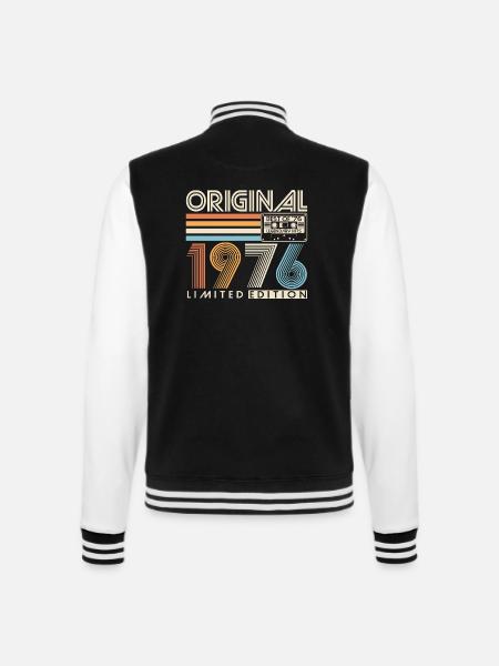 Original 1976 Vintage Jahrgang Retro Geburtstag - College-Sweatjacke - Schwarz/Weiß