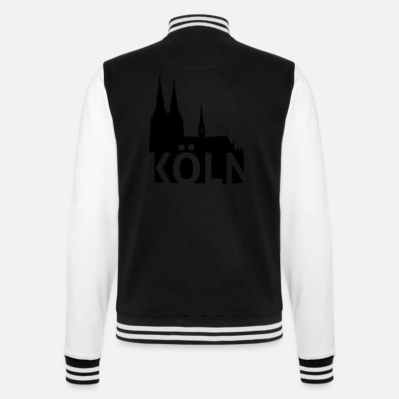Kölner Dom - College-Sweatjacke - Schwarz/Weiß