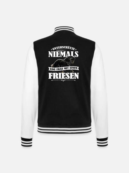 UN Friesen - College-Sweatjacke - Schwarz/Weiß
